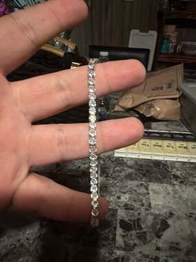 Sterling Silver Round Cubic Zirconia Adjustable Bolo Tennis Bracelet
